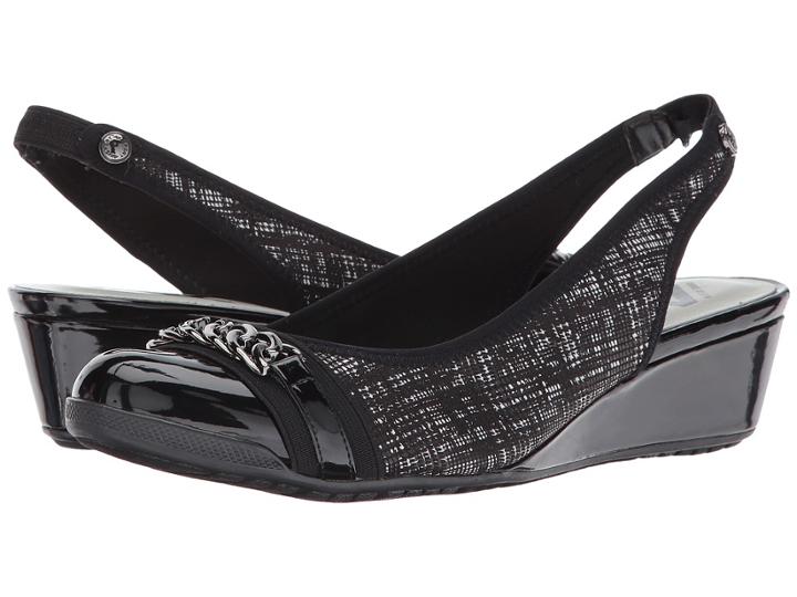 Anne Klein Curve (black/white Fabric) Women's Shoes
