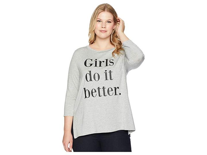 Kari Lyn Plus Size Girls Do It Better Tee (heather Grey) Women's T Shirt