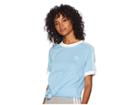 Adidas Originals 3 Stripes Tee (clear Blue) Women's T Shirt