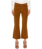 See By Chloe Velvet Crop Kick Flare Pants (bronze Brown) Women's Casual Pants