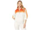 Juicy Couture Stripe Tricot 1/2 Zip Track Jacket (angel/tigerlily) Women's Clothing