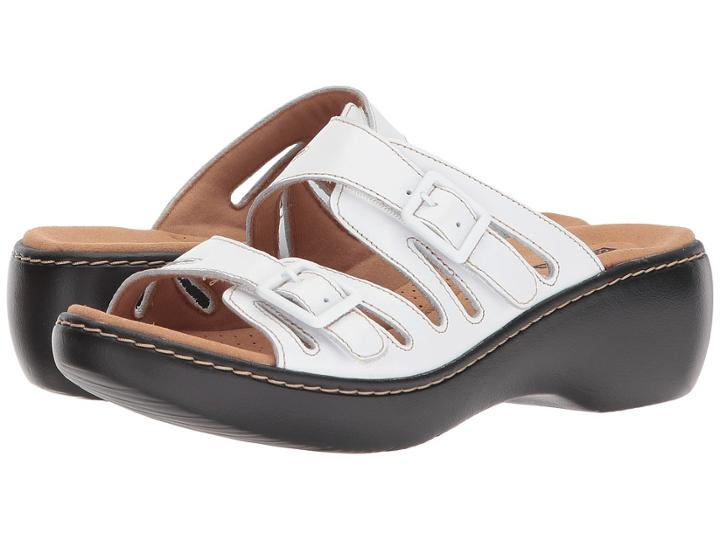 Clarks Delana Liri (white Leather) Women's Shoes
