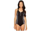 Speedo Texture Touchback One-piece (speedo Black) Women's Swimsuits One Piece