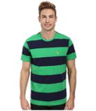 U.s. Polo Assn. Wide Stripe T-shirt (court Green) Men's Short Sleeve Pullover