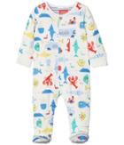Joules Kids All Over Printed Footie (infant) (cream Sea Time) Boy's Jumpsuit & Rompers One Piece