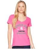 Champion College Michigan State Spartans University V-neck Tee (wow Pink) Women's T Shirt