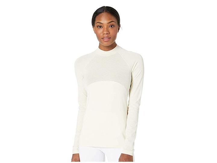 Nike Pro Warm Long Sleeve Champagne Top (light Cream/metallic Gold) Women's Workout