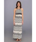 Tbags Los Angeles Halter Maxi Dress W/ Contrast Straps X-back Detail (co5 Print) Women's Dress