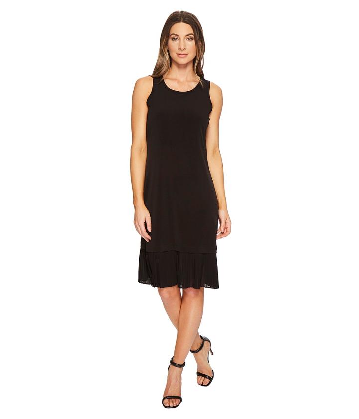 Michael Michael Kors Pleat Hem Tiered Dress (black) Women's Dress