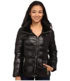 Calvin Klein Short Down Coat W/ Gold Hardware (black) Women's Coat