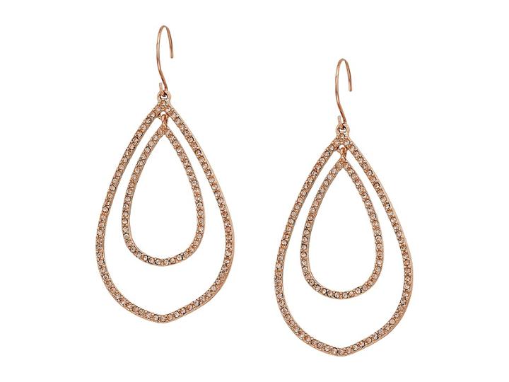 Vera Bradley Whisper Links Double Earrings (rose Gold Tone/peach) Earring