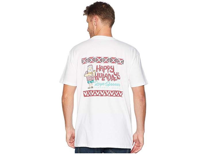 Reyn Spooner Ukulele Santa Short Sleeve T-shirt (white) Men's T Shirt