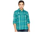 Columbia Silver Ridge Long Sleeve Flannel Shirt (dark Ivy Ombre Window Plaid) Women's Long Sleeve Button Up