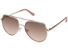 Guess Gf6057 (shiny Rose Gold/brown To Pink Gradient Lens) Fashion Sunglasses