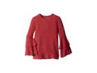 Chaser Kids Extra Soft Tiered Sleeve Pullover Sweater (little Kids/big Kids) (cardinal) Girl's Sweater