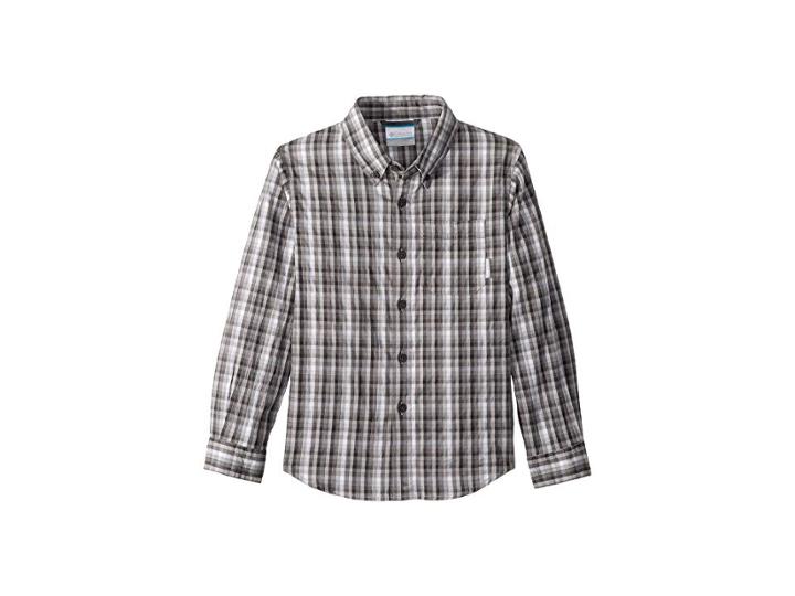 Columbia Kids Rapid Riverstm Long Sleeve Shirt (little Kids/big Kids) (grill Check) Boy's Long Sleeve Button Up