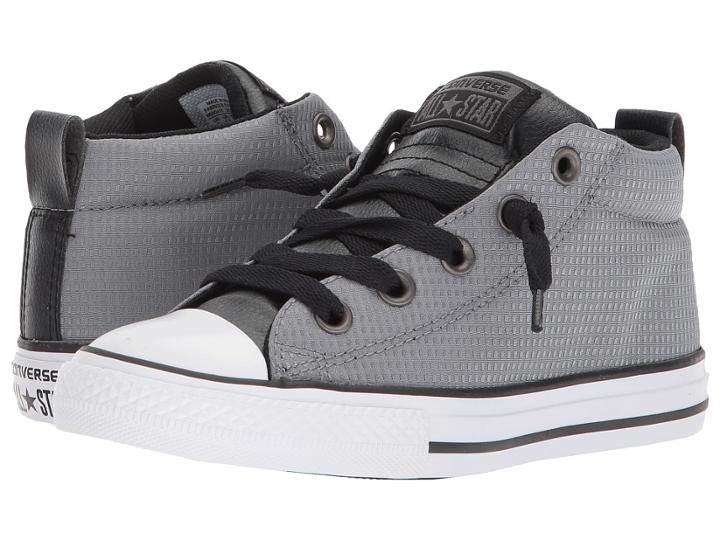 Converse Kids Chuck Taylor All Star Street Mid (little Kid/big Kid) (cool Grey/black/white) Boy's Shoes