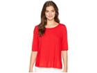 Michael Stars Supima(r) Cotton Slub Elbow Sleeve Swing Tee (salsa) Women's T Shirt