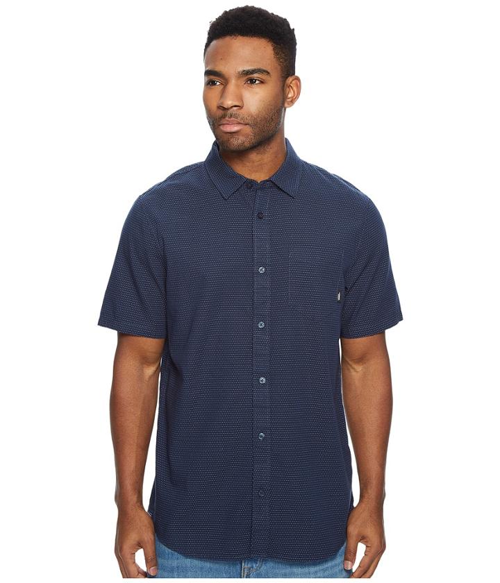 Vans Gidding Short Sleeve Woven (dress Blues) Men's Short Sleeve Pullover