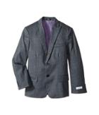 Calvin Klein Kids Printed Knit Diamond Mesh Jacket (big Kids) (dark Grey) Boy's Coat