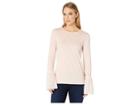 Michael Michael Kors Woven Combo Ruffle Sleeve Top (rosewater) Women's Clothing