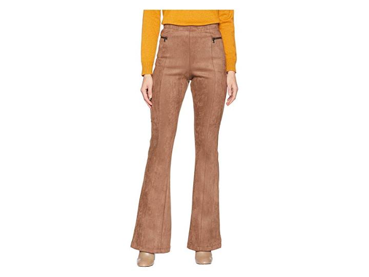 Bcbgmaxazria Faux Suede Flared Legging (light Mocha) Women's Casual Pants