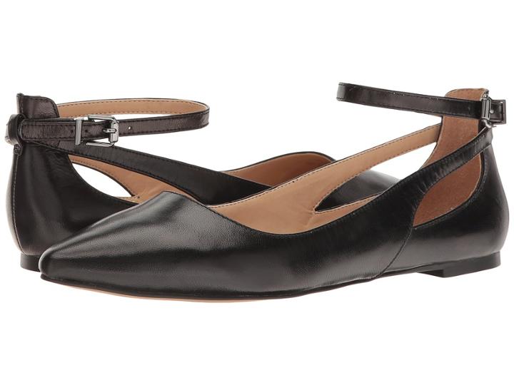 Franco Sarto Sylvia (black Leather) Women's Dress Flat Shoes