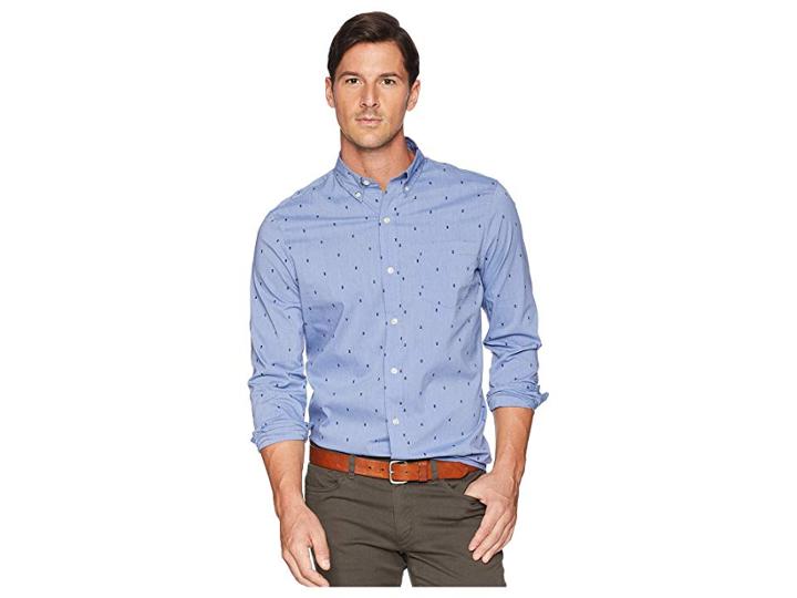 Chaps Stretch Easy Care-poplin (blue Balloon Multi) Men's Clothing