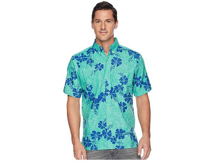 Reyn Spooner 50th State Flower Button Front Aloha Shirt (mint) Men's Clothing