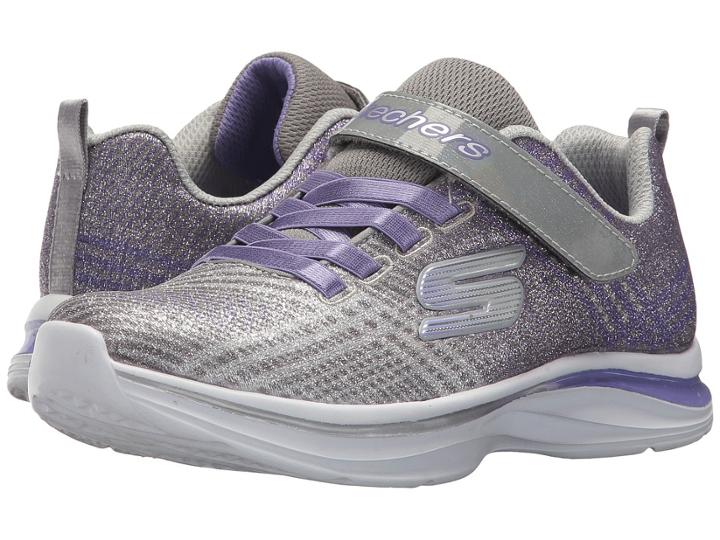 Skechers Kids Double Dreams 81407l (little Kid/big Kid) (grey/lavendar) Girl's Shoes