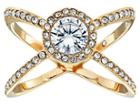Michael Kors Mixed Shape Cz Pave X Ring (gold) Ring