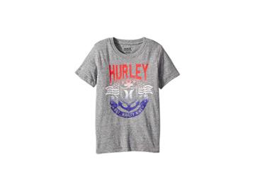 Hurley Kids Anchor Usa Tee (little Kids) (carbon Snow) Boy's T Shirt
