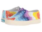 Native Kids Shoes Miller Print (little Kid) (shell White/bone White/rainbow Wave) Kid's Shoes