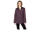 Lauren Ralph Lauren Short Quilt W/ Faux Leather Trim (aubergine) Women's Coat