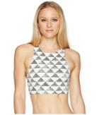 Carve Designs Sanitas Reversible Bikini Top (olive Triangles/shibori) Women's Swimwear