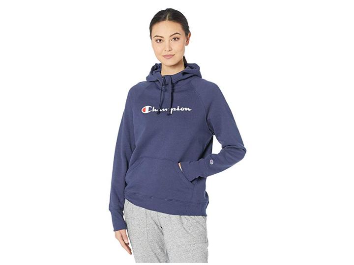 Champion Fleece Pullover Hoodie W/ Graphic (imperial Indigo) Women's Clothing