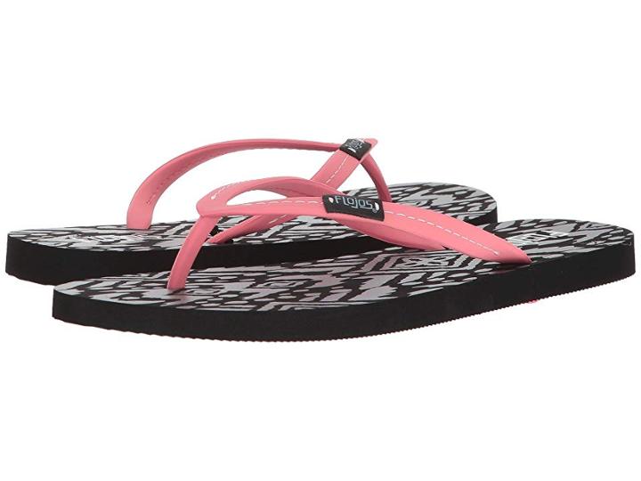 Flojos Zuma (pink/black) Women's Toe Open Shoes