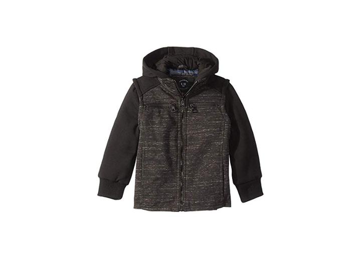 Urban Republic Kids Imagine Knit Melange W/ Fleece Sleeves Hoodie (toddler) (black) Boy's Coat