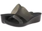 Crocs Color Block Translucent Mini Wedge (black/black) Women's Wedge Shoes