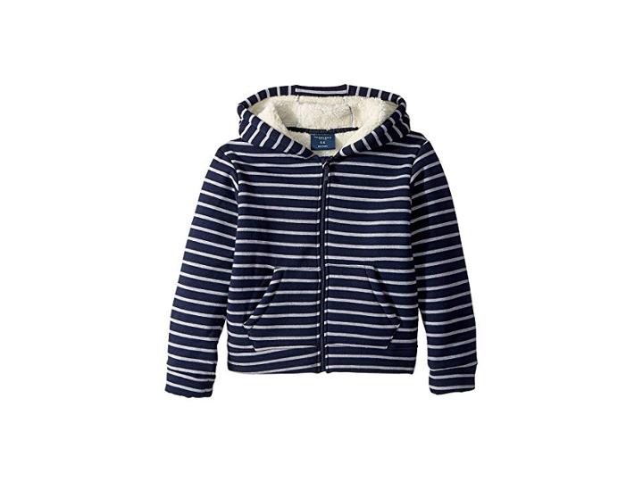 Toobydoo Fleece Lined Stripe Hoodie (toddler/little Kids/big Kids) (navy/grey) Boy's Sweatshirt