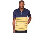 Adidas Golf Ultimate Heather Stripe Polo (noble Indigo/real Gold) Men's Clothing