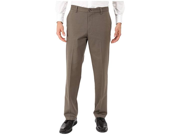 Dockers Signature Khaki D2 Straight Fit Flat Front (dark Pebble Stretch 1) Men's Casual Pants