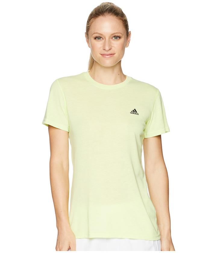 Adidas Ultimate Short Sleeve Tee (semi Frozen Yellow) Women's Short Sleeve Pullover