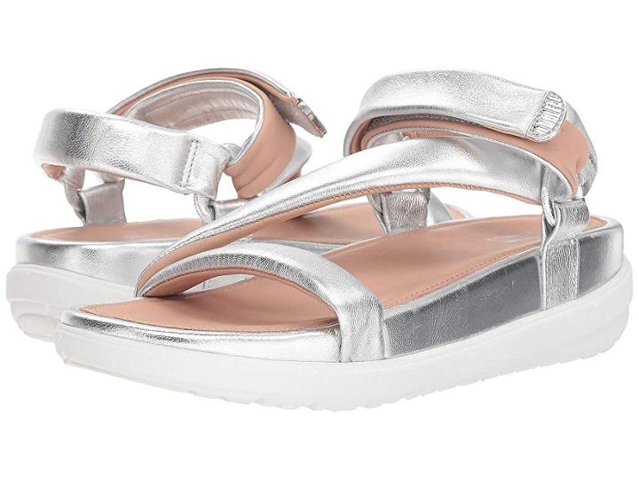 Fitflop Loosh Luxetm Z-strap Leather Sandals (silver Metallic Leather) Women's Sandals
