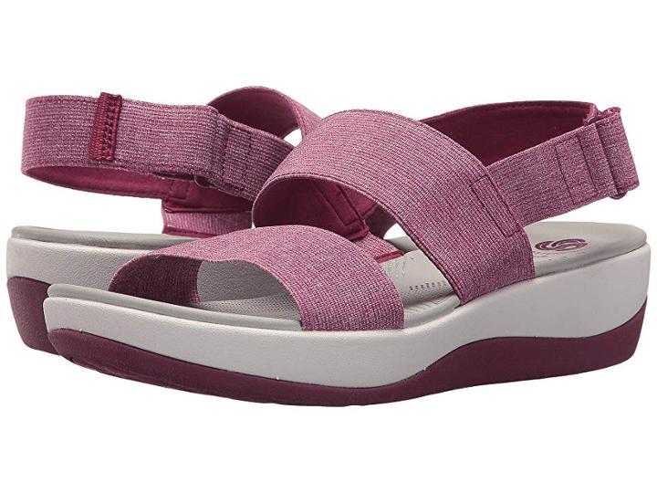 Clarks Arla Jacory (deep Fuchsia Heathered Elastic) Women's Sandals