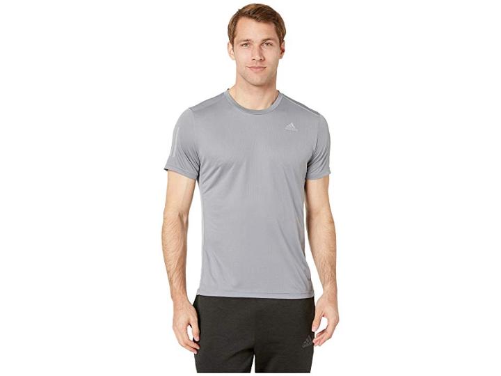 Adidas Own The Run Tee (grey/reflective Silver) Men's T Shirt