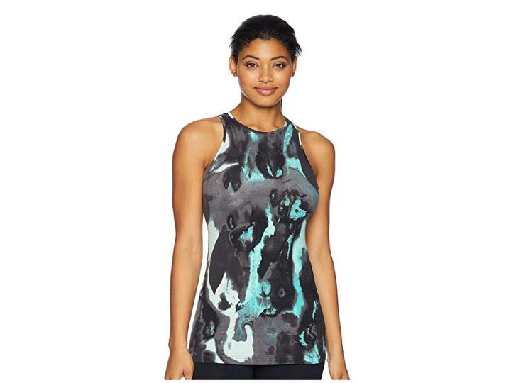 New Balance Printed Open Back Tank Top (seafoam/faded Surroundings) Women's Sleeveless