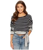 Bishop + Young Stripe Side Tie Pullover (navy) Women's Clothing