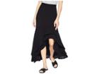 Karen Kane Asymmetric Raw Hem Skirt (black) Women's Skirt