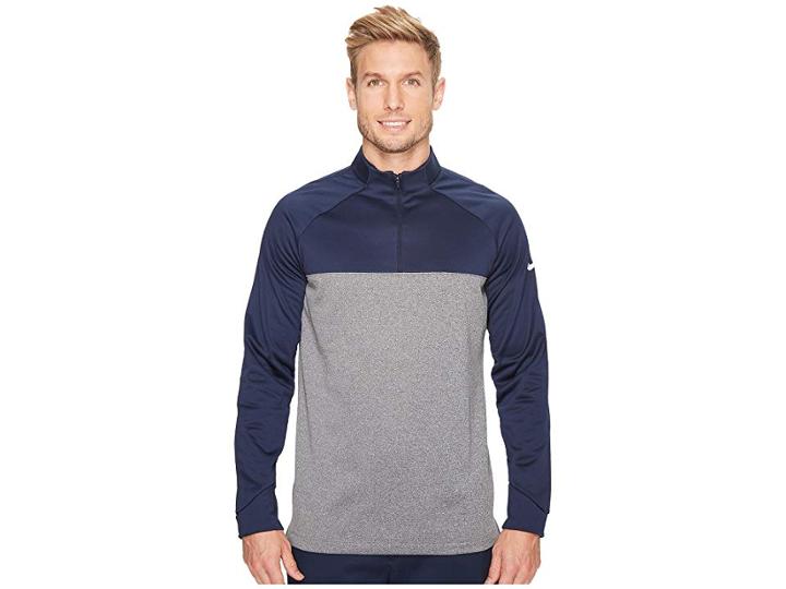 Nike Golf Therma-fit 1/2 Zip (college Navy/dark Grey/heather/white) Men's Long Sleeve Pullover